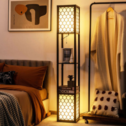 Costway 2 Shelf Storage Double Floor Lamp with Foot Switch - Size: 43 x 30 x 18cm - Multi - Wilko - thumbnail 3