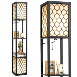 Costway 2 Shelf Storage Double Floor Lamp with Foot Switch - Size: 43 x 30 x 18cm - Multi - Wilko - thumbnail 4