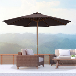 Outsunny Coffee Bamboo Wooden Parasol 3m - Brown - Wilko - thumbnail 3