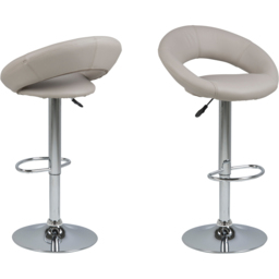 Florence Plump Light Grey Swivel Bar Stool with Open Back - Furniture To Go - Wilko - thumbnail 3