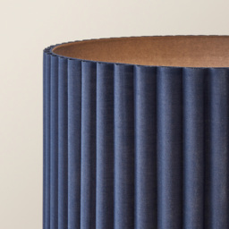 ValueLights Lenny Navy Blue Drum Lamp Shade Ribbed Fabric Midi LED Floor Lamp - Size: 108.5 x 46 x 46cm - Wilko - thumbnail 4