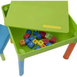 Liberty House Toys Kids 5-in-1 Multicoloured Activity Table and 2 Chairs Set - Size: 45 x 51 x 54cm - Wilko - thumbnail 6