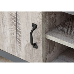 GFW Boston 2 Door 2 Shelf Grey TV Unit - Size: 39 x 113 x 43cm - Wilko - thumbnail 7