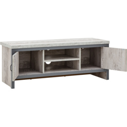 GFW Boston 2 Door 2 Shelf Grey TV Unit - Size: 39 x 113 x 43cm - Wilko - thumbnail 5
