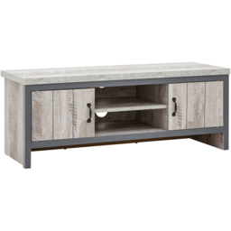 GFW Boston 2 Door 2 Shelf Grey TV Unit - Size: 39 x 113 x 43cm - Wilko - thumbnail 4