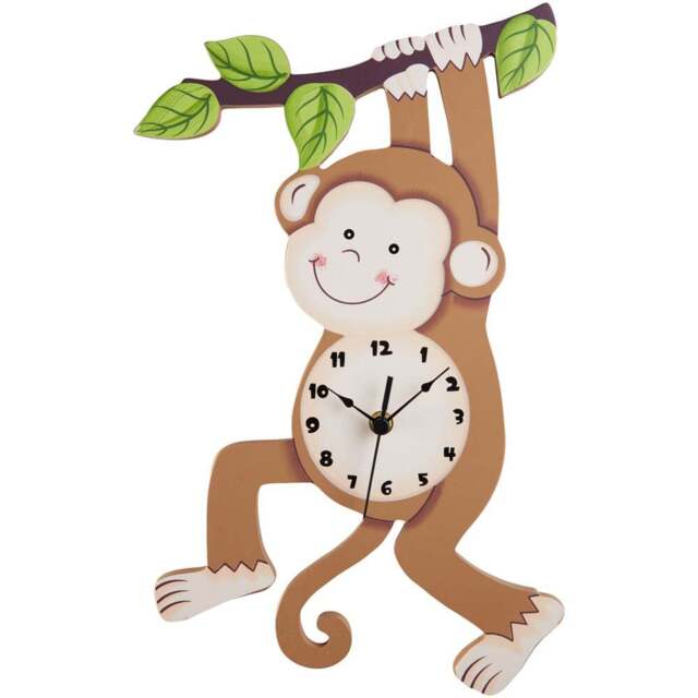 Teamson Kids Fantasy Fields Toy Furniture Sunny Safari Monkey Wall Clock - Size: 3.8 x 29.2 x 40.6cm - Brown - Wilko - image 1