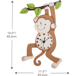 Teamson Kids Fantasy Fields Toy Furniture Sunny Safari Monkey Wall Clock - Size: 3.8 x 29.2 x 40.6cm - Brown - Wilko - thumbnail 6