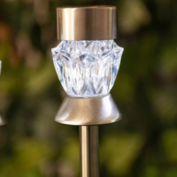 Garden Mile 4 Pack Crystal Solar LED Stake Light - Size: 34 x 20 x 20cm - Silver - Wilko - thumbnail 6