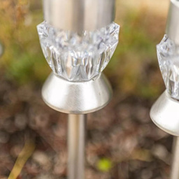 Garden Mile 4 Pack Crystal Solar LED Stake Light - Size: 34 x 20 x 20cm - Silver - Wilko - thumbnail 7