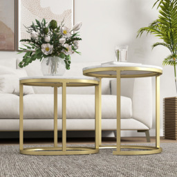 HOMCOM 2 Piece White Round and Oblong Table Set - Size: 50.5 x 50.0 x 50.0cm - Wilko - thumbnail 5
