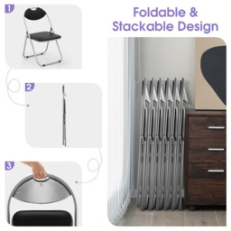 Costway Set of 6 Foldable Dining Chairs - Black - Wilko - thumbnail 7