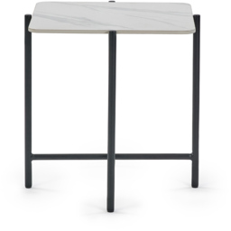 Julian Bowen Siena White Marbled Sintered Stone Square Lamp Table - Size: 50 x 50 x 55cm - Wilko - thumbnail 4