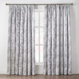 Alan Symonds Fiji Silver Pencil Pleated Curtains 228 x 274cm - Size: W 228 x D 274cm - Wilko