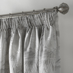 Alan Symonds Fiji Silver Pencil Pleated Curtains 228 x 274cm - Size: W 228 x D 274cm - Wilko - thumbnail 4