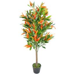 Botanik Red Green Ficus Artificial Plant with Real Wood Trunk in Pot 4.3ft - Size: 130 x 50 x 50cm - Wilko - thumbnail 1