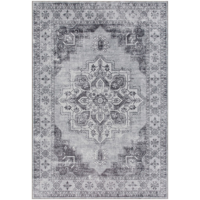 HOMCOM Grey Floral Flannel Non Slip Rug 290 x 200cm - Size: 17 x 37 x 44cm - Wilko - image 1