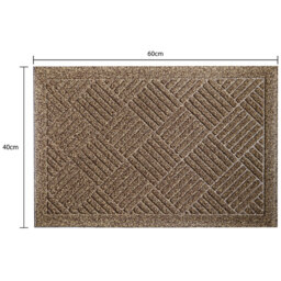 JVL Dirt Defender Beige Square Door Mat 40 x 60cm - Cream - JVL Homewares - Wilko - thumbnail 7