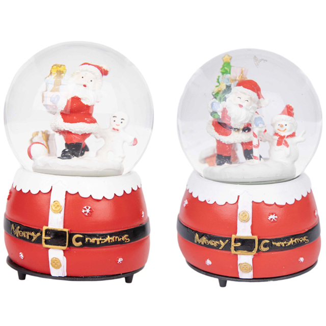 Single Shatchi Christmas Santa Tree Scene Resin Base Musical Snowglobe in Assorted Style - Size: 15 x 10 x 10cm - Multi - Wilko - image 1