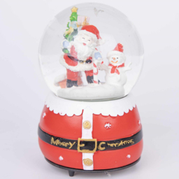 Single Shatchi Christmas Santa Tree Scene Resin Base Musical Snowglobe in Assorted Style - Size: 15 x 10 x 10cm - Multi - Wilko - thumbnail 4