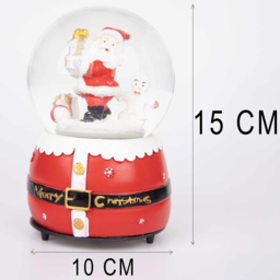 Single Shatchi Christmas Santa Tree Scene Resin Base Musical Snowglobe in Assorted Style - Size: 15 x 10 x 10cm - Multi - Wilko - thumbnail 5