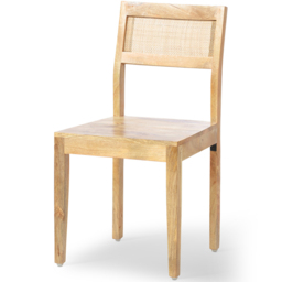 Desser Venice 2 Drawer Natural Rattan and Mango Wood Dressing Table Set - Size: 60 x 130 x 78cm - Cream - Wilko - thumbnail 6