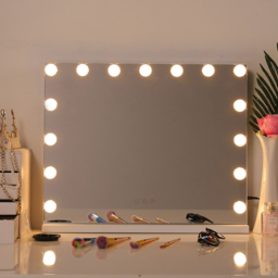 Living and Home Hollywood Vanity Tabletop Mirror with 15 LED Bulb 48 x 58cm - White - Wilko - thumbnail 3