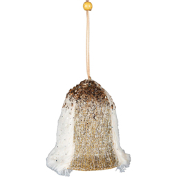 Shatchi Gold Santa Bell Hanging Christmas Decoration 3 Pack - Size: 25 x 25 x 8cm - Wilko