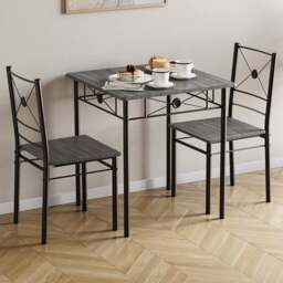 VIDA DESIGNS Roslyn 2 Seater Square Dining Set Grey - Wilko