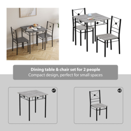 VIDA DESIGNS Roslyn 2 Seater Square Dining Set Grey - Wilko - thumbnail 7
