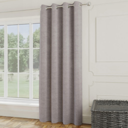 Enhanced Living Royale Silver Boucle Thermal Darkening Single Door Eyelet Curtain 168 x 214cm - Wilko