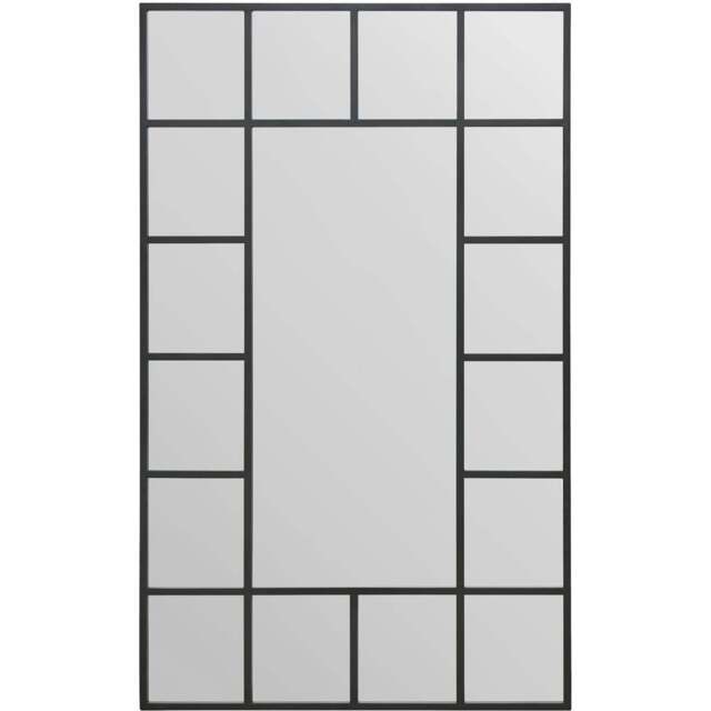 The Fenestra Black Window Metal Leaner Wall Mirror 180 x 110cm - MirrorOutlet - Wilko - image 1