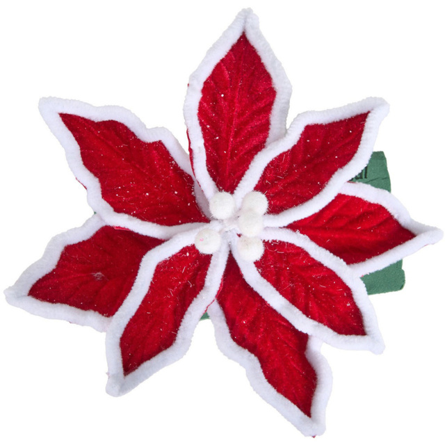 Red and White Flower Pick - Santa's Chalet - Wilko