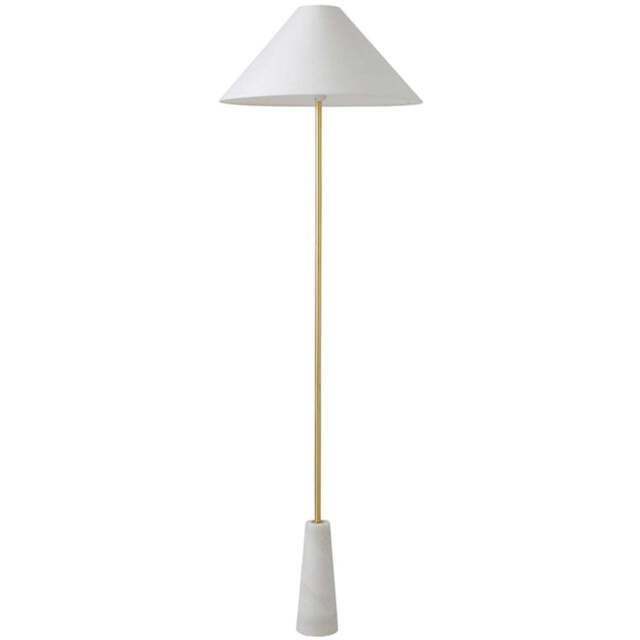 ValueLights Margot White Marble Taper Shade LED Floor Lamp - Wilko - image 1