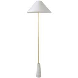ValueLights Margot White Marble Taper Shade LED Floor Lamp - Wilko