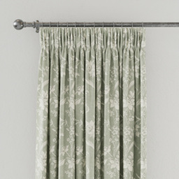 V&A Daffodil Dreams Green Lined Blackout Pencil Pleat Curtains 168 x 183cm - Size: W 168 x D 183cm - Wilko - thumbnail 3