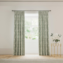 V&A Daffodil Dreams Green Lined Blackout Pencil Pleat Curtains 168 x 183cm - Size: W 168 x D 183cm - Wilko - thumbnail 5