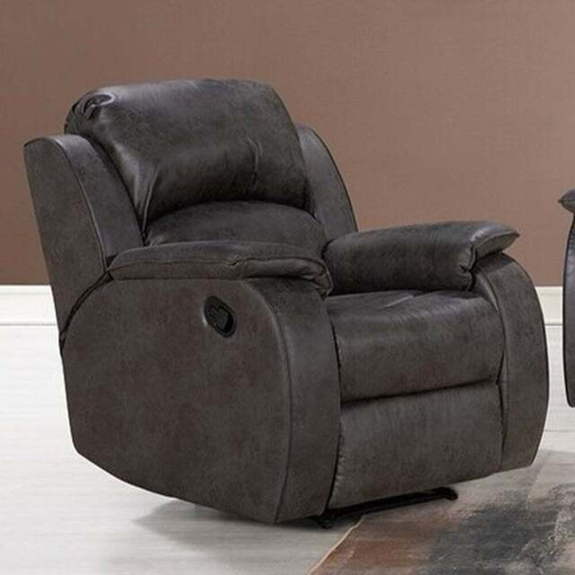Monaco Pellissima Grey Leather Manual Recliner Chair - Size: Single - Wilko - image 1