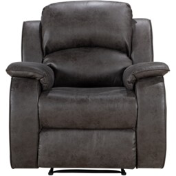Monaco Pellissima Grey Leather Manual Recliner Chair - Size: Single - Wilko - thumbnail 3