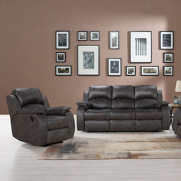 Monaco Pellissima Grey Leather Manual Recliner Chair - Size: Single - Wilko - thumbnail 4