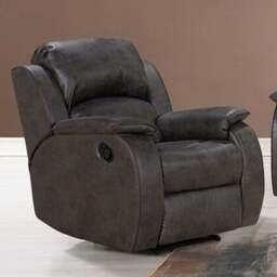 Monaco Pellissima Grey Leather Manual Recliner Chair - Size: Single - Wilko - thumbnail 1