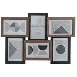The Port. Co Gallery Knox Wood Effect Multi Aperture Photo Frame - Size: A6 - Brown - Wilko
