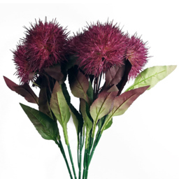 Leaf Globe Thistle Purple Ball Single Stem Artificial Flower 6 Pack - Size: 70 x 15 x 15cm - Wilko - thumbnail 3