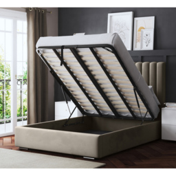 DS Living Evangeline King Size Cream Upholstered Ottoman Bed with Headboard - Wilko - thumbnail 5