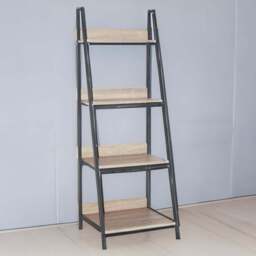 Luxe Study Loft 4 Shelf Home Office Ladder Bookcase - Brown - Wilko - thumbnail 1