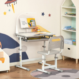 Playful Haven 2 Piece Grey Kids Table and Chair Set - Size: 70 x 50 x 105cm - Wilko - thumbnail 4