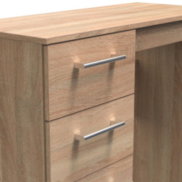 Crowndale Devon 3 Drawer Bardolino Oak Dressing Table - Size: 40 x 97 x 80cm - Brown - Wilko - thumbnail 6