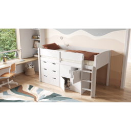 Flair Loop White Mid Sleeper Bed with Storage and Reversible Ladder - Size: 115 x 109 x 198cm - Wilko - thumbnail 3