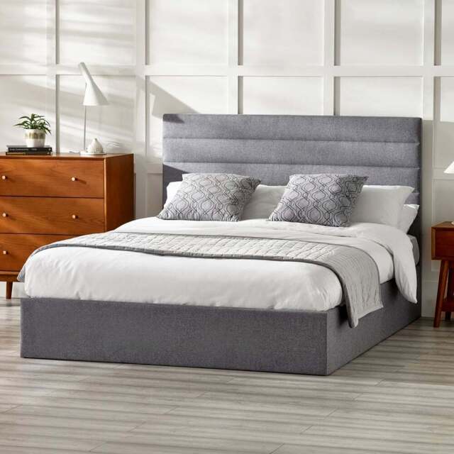 Julian Bowen Merida King Size Grey Ottoman Bed - Wilko - image 1