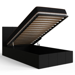 GFW Single Black Faux Leather End Lift Ottoman Bed with Memory Pocket Spring Mattress - Wilko - thumbnail 6