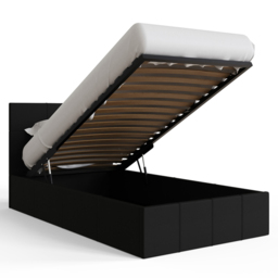 GFW Single Black Faux Leather End Lift Ottoman Bed with Memory Pocket Spring Mattress - Wilko - thumbnail 5